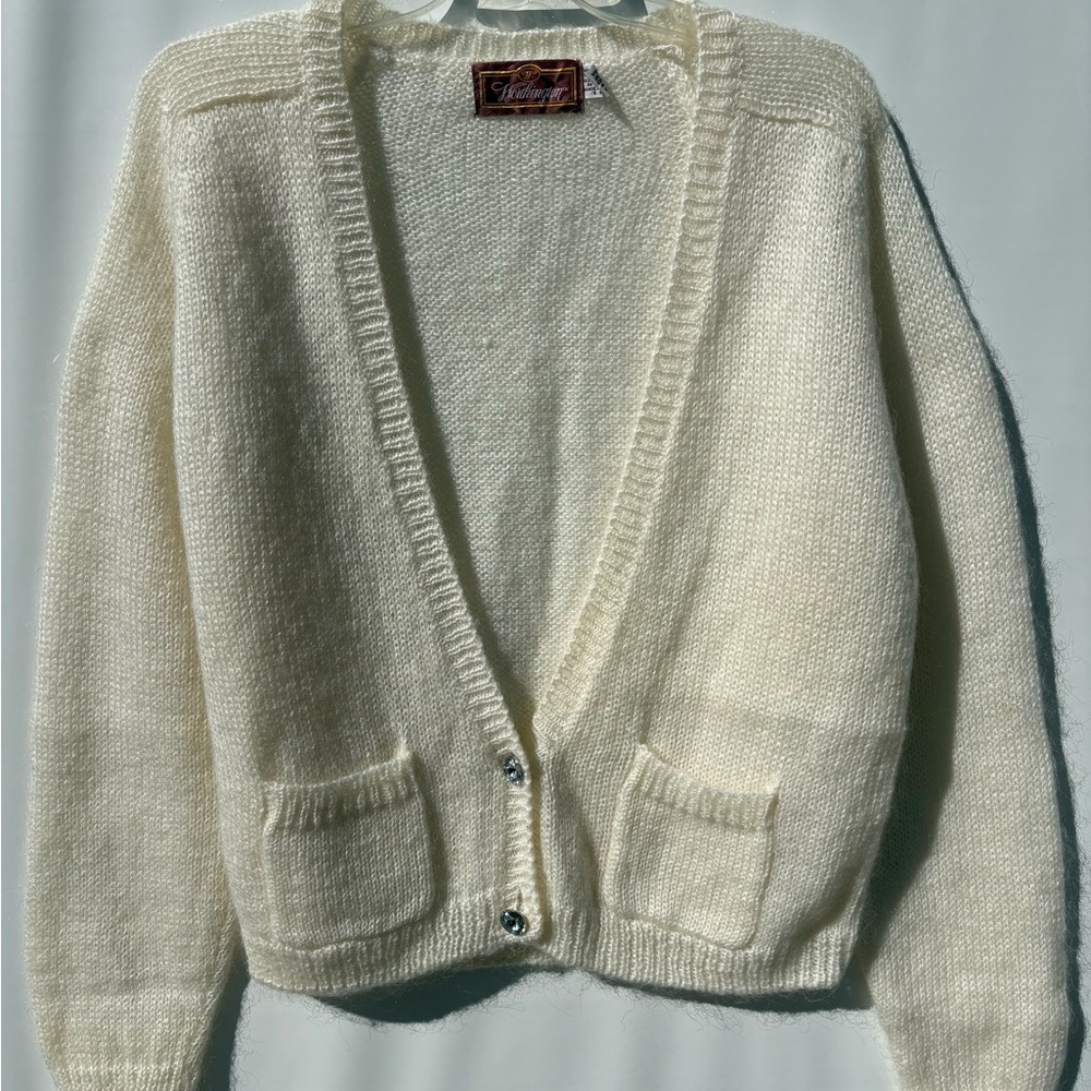 Vintage Worthington Mohair Blend precious Cardigan with Pockets Women's soft M - Picture 2 of 9